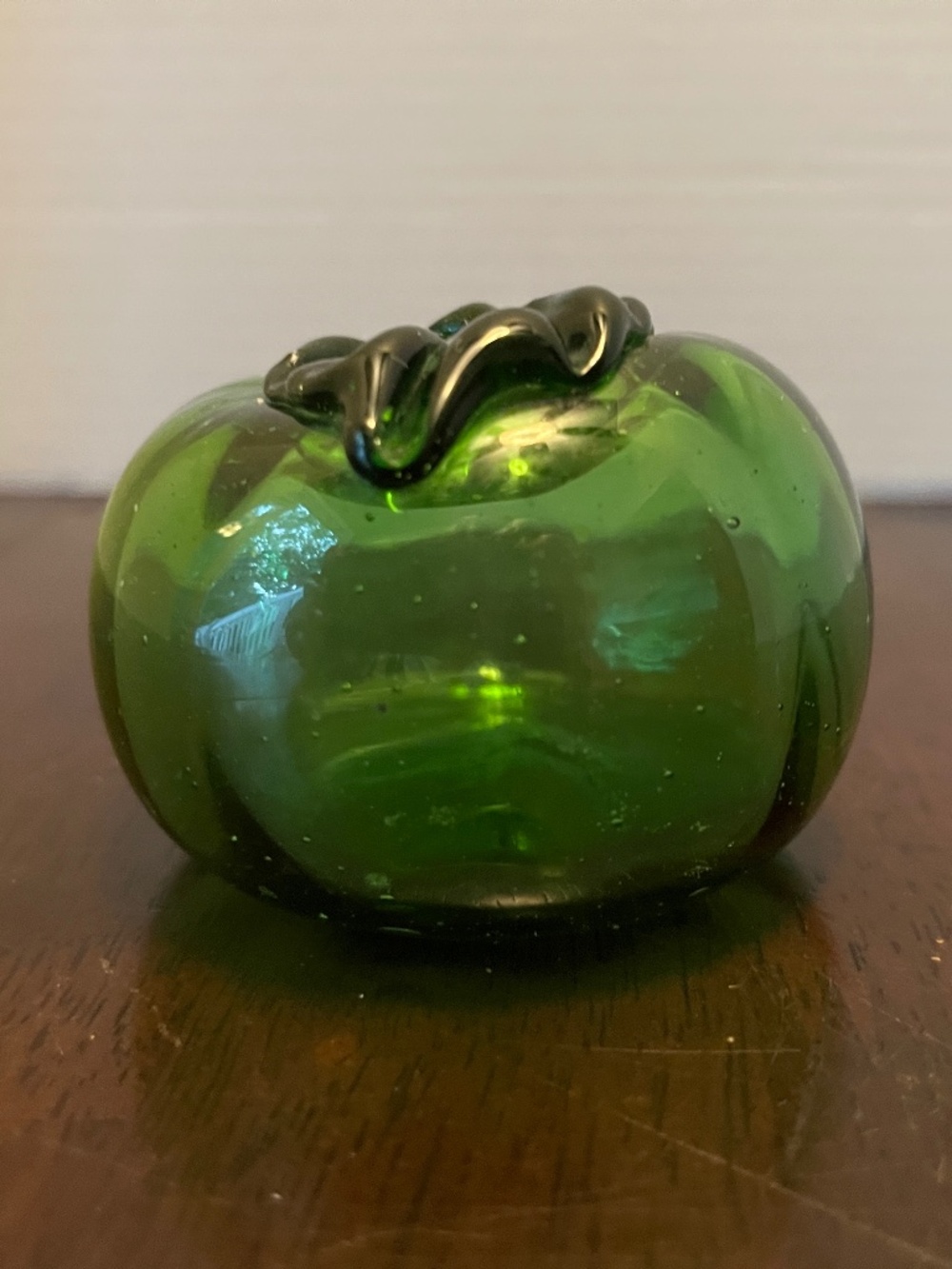 Green Glass Fruit MCM Handblown Murano Art Glass Style